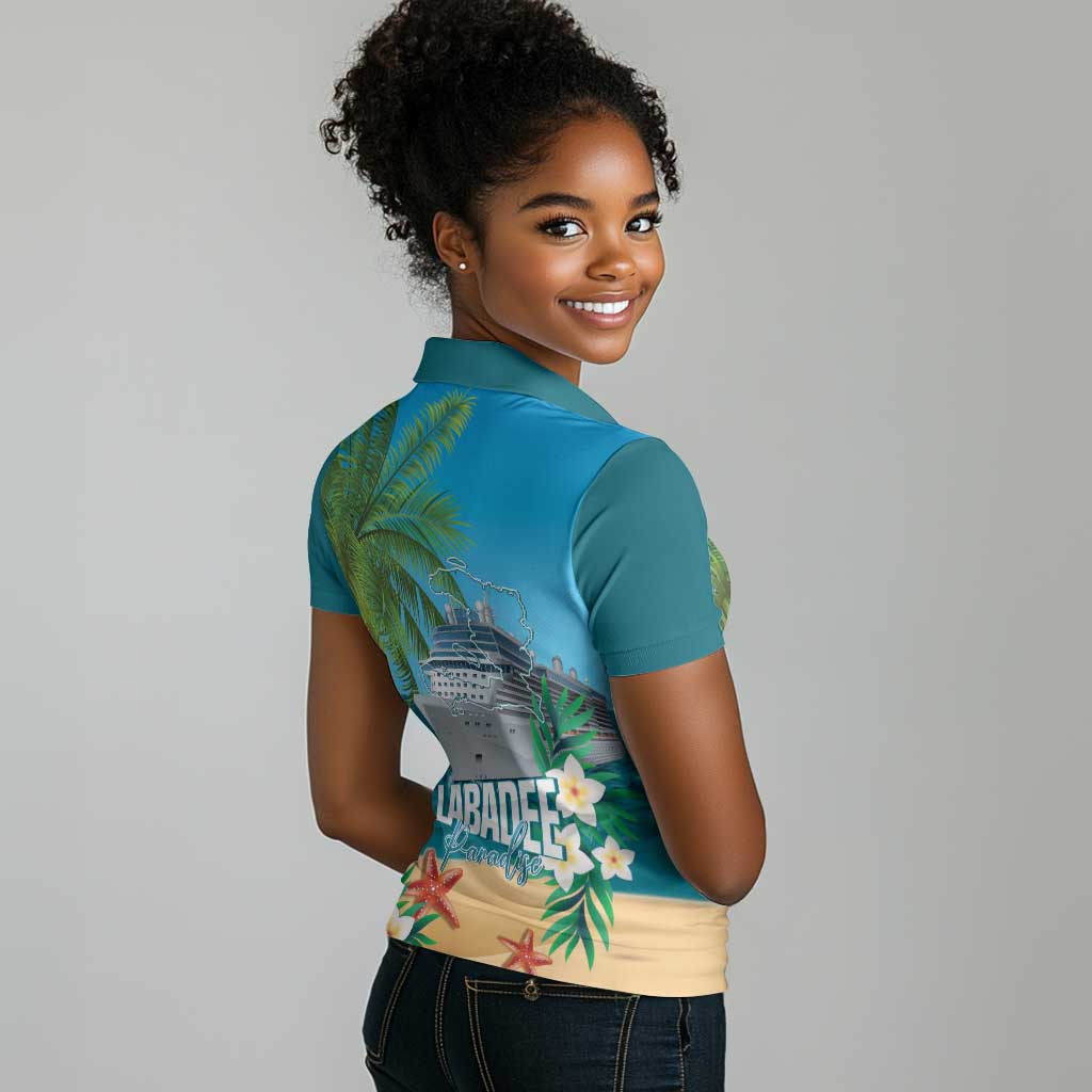 Afro Haiti Labadee Peninsula Women Polo Shirt Caribbean Cruise Tropical Vibes LT14