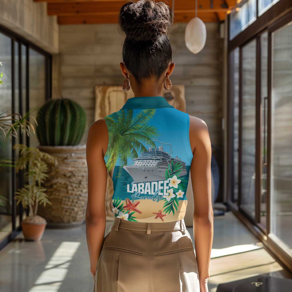 Afro Haiti Labadee Peninsula Women Sleeveless Polo Shirt Caribbean Cruise Tropical Vibes - Wonder Print Shop