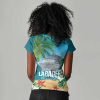 Afro Haiti Labadee Peninsula Women V-Neck T-Shirt Caribbean Cruise Tropical Vibes LT14