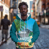 Afro Haiti Labadee Peninsula Zip Hoodie Caribbean Cruise Tropical Vibes - Wonder Print Shop