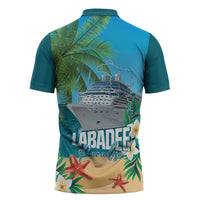 Afro Haiti Labadee Peninsula Zipper Polo Shirt Caribbean Cruise Tropical Vibes - Wonder Print Shop