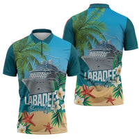 Afro Haiti Labadee Peninsula Zipper Polo Shirt Caribbean Cruise Tropical Vibes - Wonder Print Shop