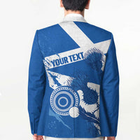Personalised Scotland Lawn Bowls Blazer Scottish Thistle Grunge Flag Style - Wonder Print Shop