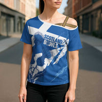 Personalised Scotland Lawn Bowls Cross Shoulder Shirt Scottish Thistle Grunge Flag Style - Wonder Print Shop