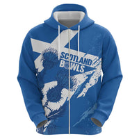 Personalised Scotland Lawn Bowls Hoodie Scottish Thistle Grunge Flag Style - Wonder Print Shop