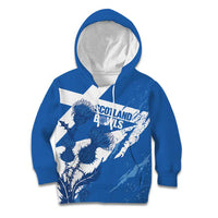 Personalised Scotland Lawn Bowls Kid Hoodie Scottish Thistle Grunge Flag Style - Wonder Print Shop