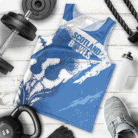 Personalised Scotland Lawn Bowls Men Tank Top Scottish Thistle Grunge Flag Style - Wonder Print Shop