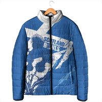 Personalised Scotland Lawn Bowls Padded Jacket Scottish Thistle Grunge Flag Style - Wonder Print Shop
