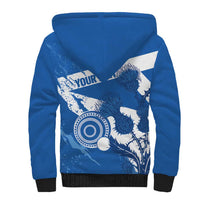 Personalised Scotland Lawn Bowls Sherpa Hoodie Scottish Thistle Grunge Flag Style - Wonder Print Shop
