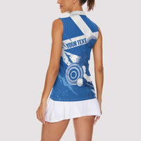 Personalised Scotland Lawn Bowls Women Sleeveless Polo Shirt Scottish Thistle Grunge Flag Style - Wonder Print Shop
