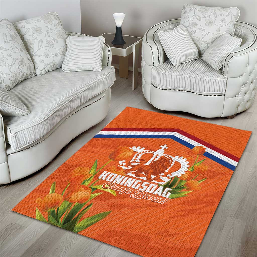 Koningsdag Netherlands King's Day Area Rug Oranje Boven Holland Tulips