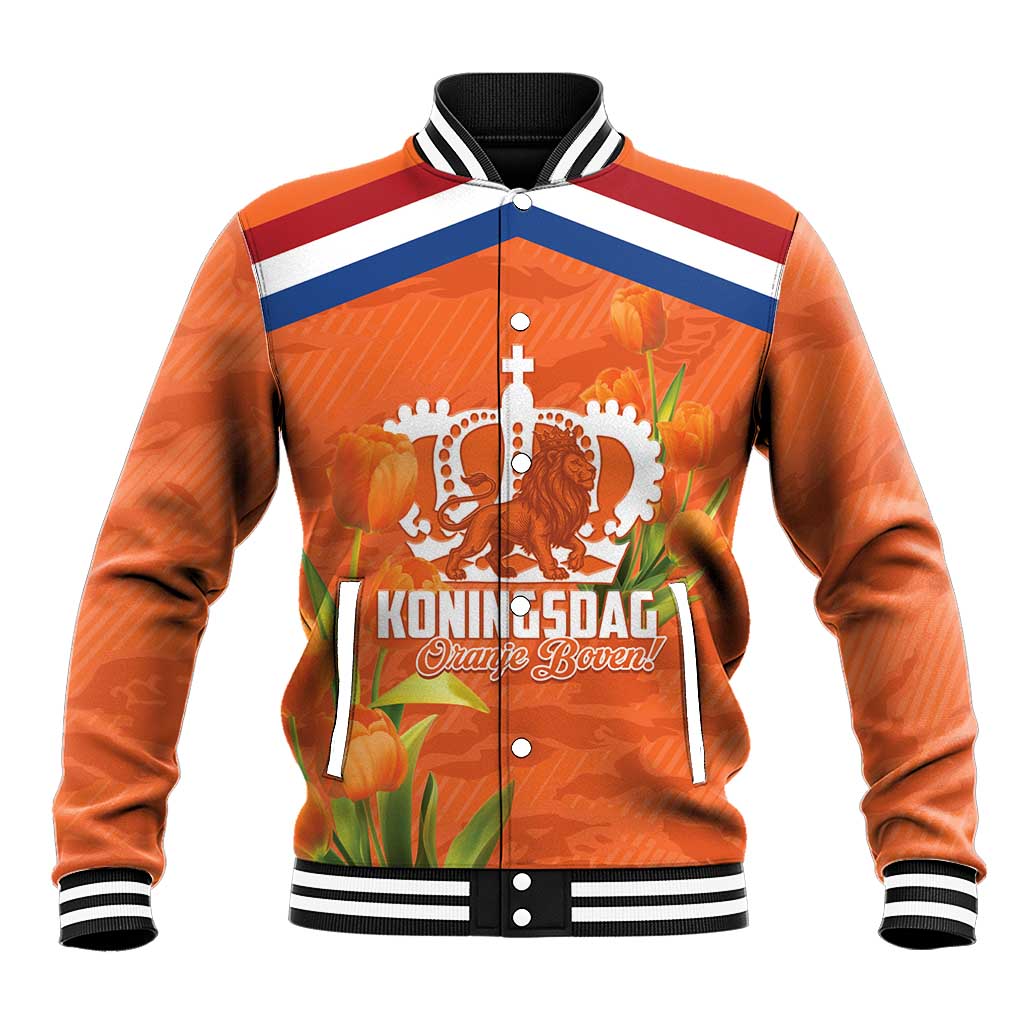 Koningsdag Netherlands King's Day Baseball Jacket Oranje Boven Holland Tulips