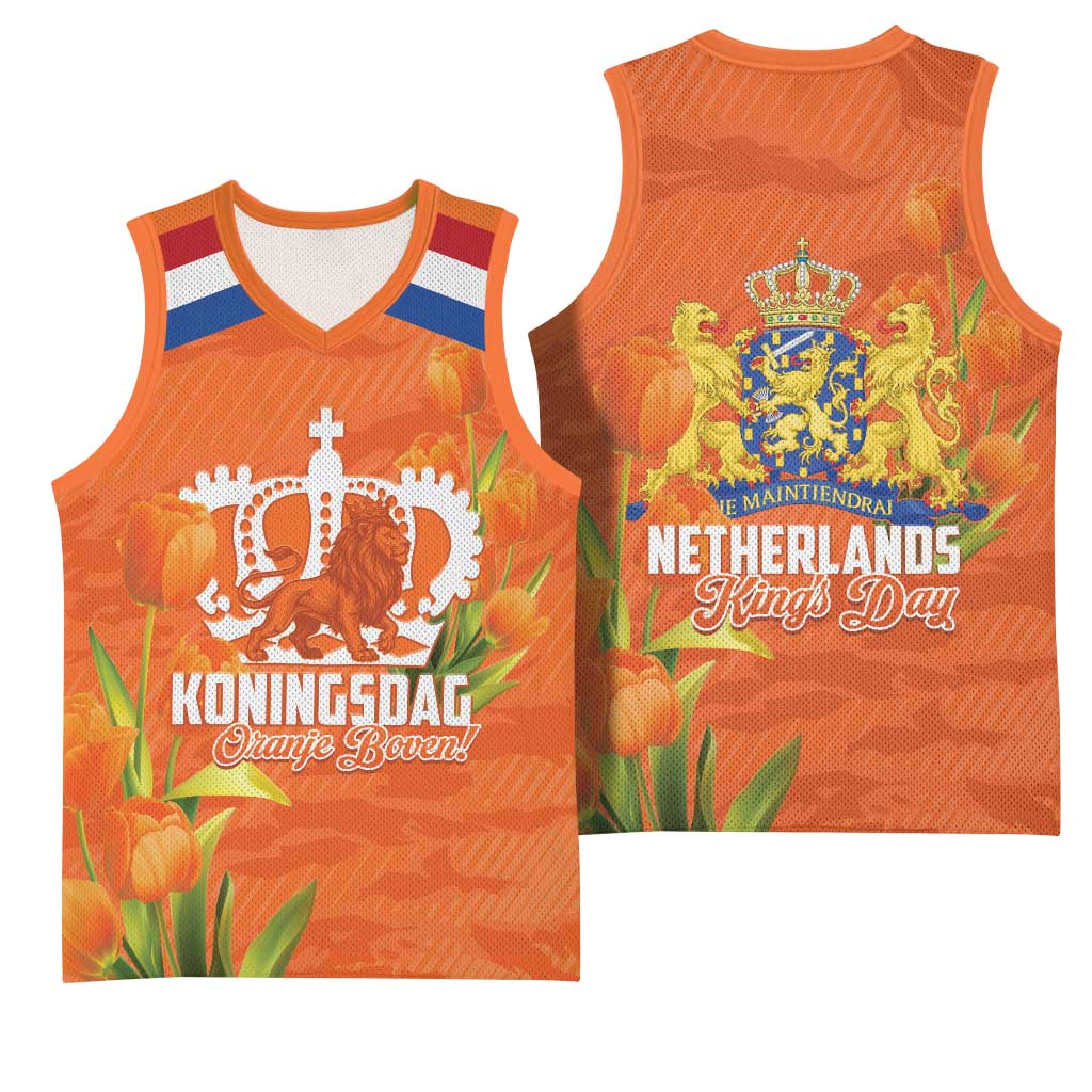 Koningsdag Netherlands King's Day Basketball Jersey Oranje Boven Holland Tulips