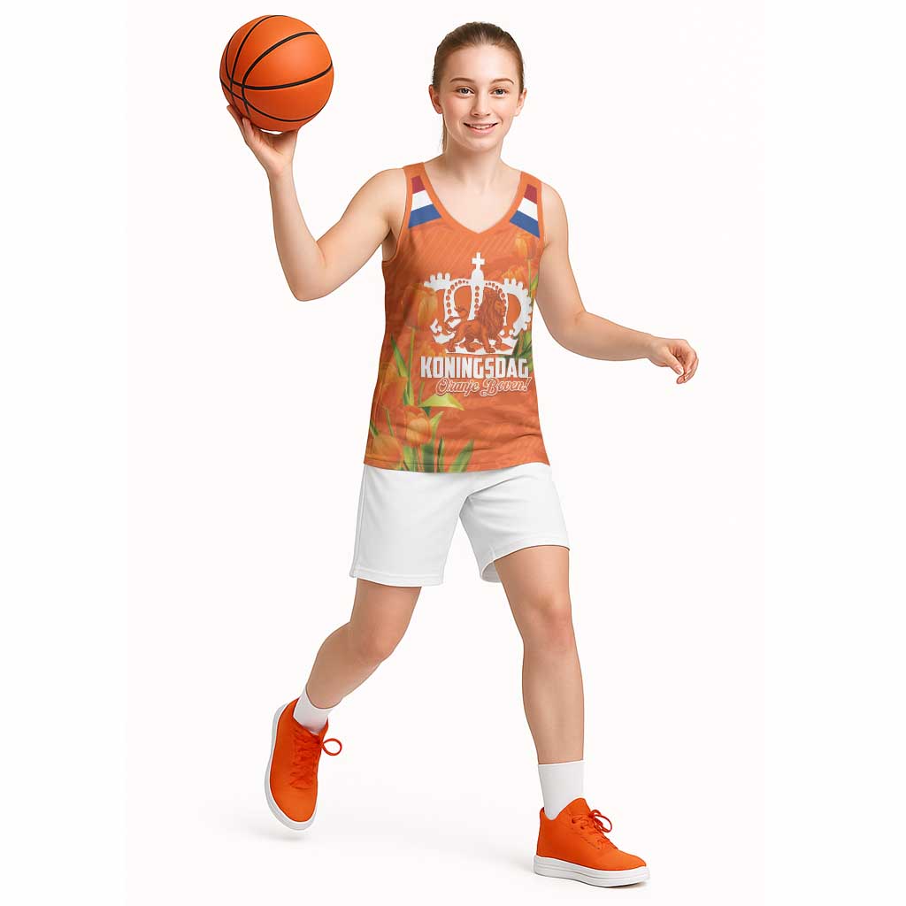 Koningsdag Netherlands King's Day Basketball Jersey Oranje Boven Holland Tulips