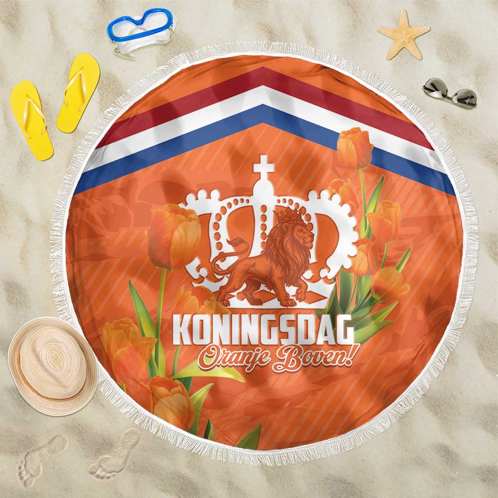 Koningsdag Netherlands King's Day Beach Blanket Oranje Boven Holland Tulips