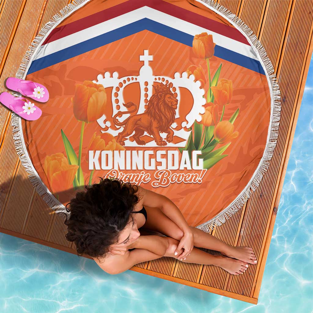 Koningsdag Netherlands King's Day Beach Blanket Oranje Boven Holland Tulips