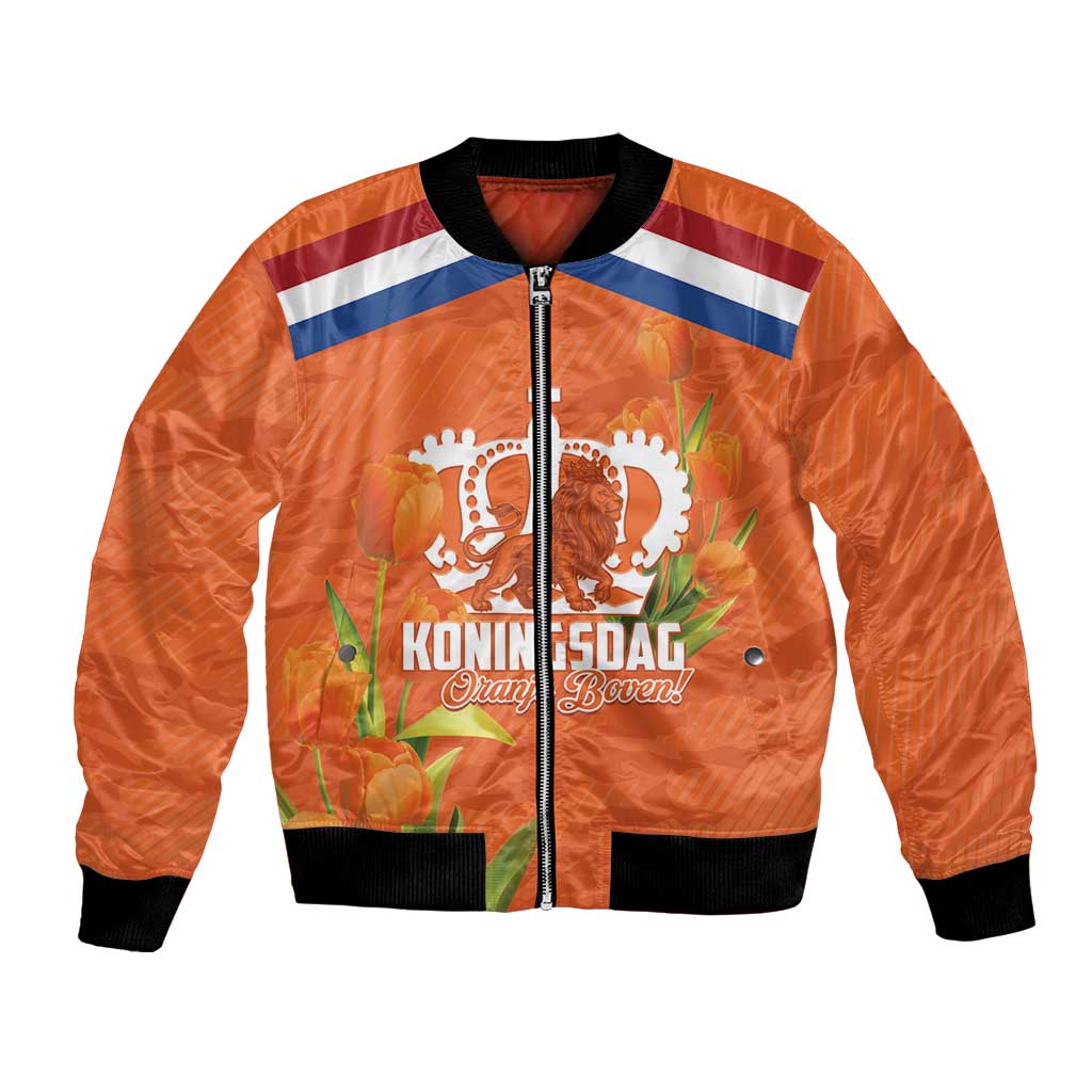 Koningsdag Netherlands King's Day Bomber Jacket Oranje Boven Holland Tulips