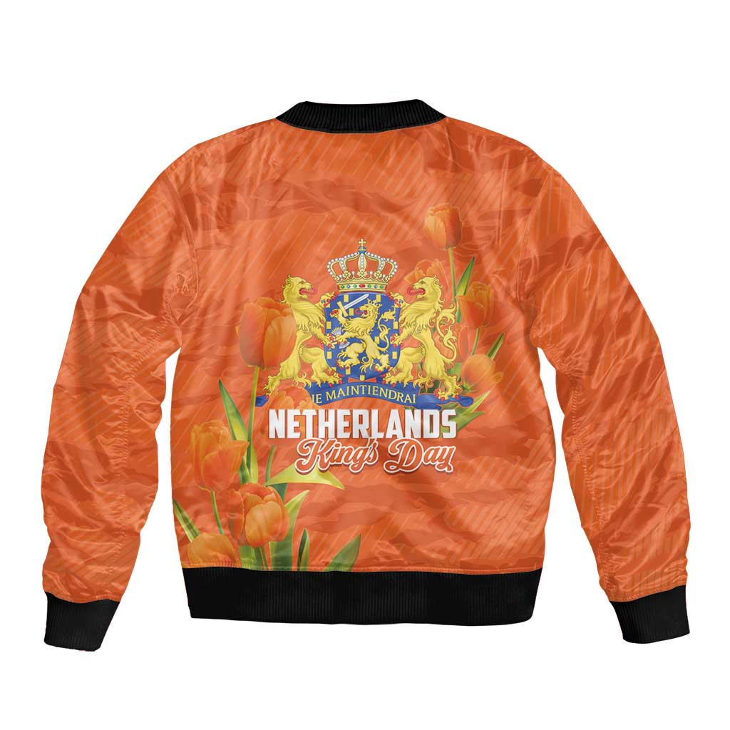 Koningsdag Netherlands King's Day Bomber Jacket Oranje Boven Holland Tulips