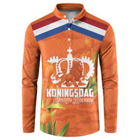 Koningsdag Netherlands King's Day Button Sweatshirt Oranje Boven Holland Tulips