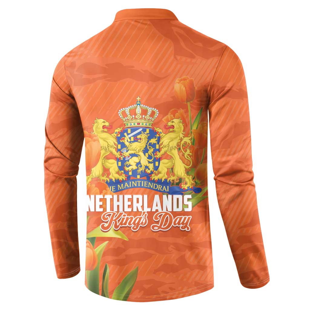 Koningsdag Netherlands King's Day Button Sweatshirt Oranje Boven Holland Tulips