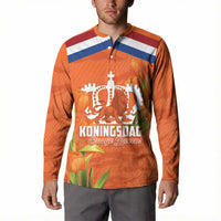 Koningsdag Netherlands King's Day Button Sweatshirt Oranje Boven Holland Tulips