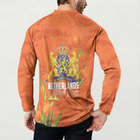 Koningsdag Netherlands King's Day Button Sweatshirt Oranje Boven Holland Tulips