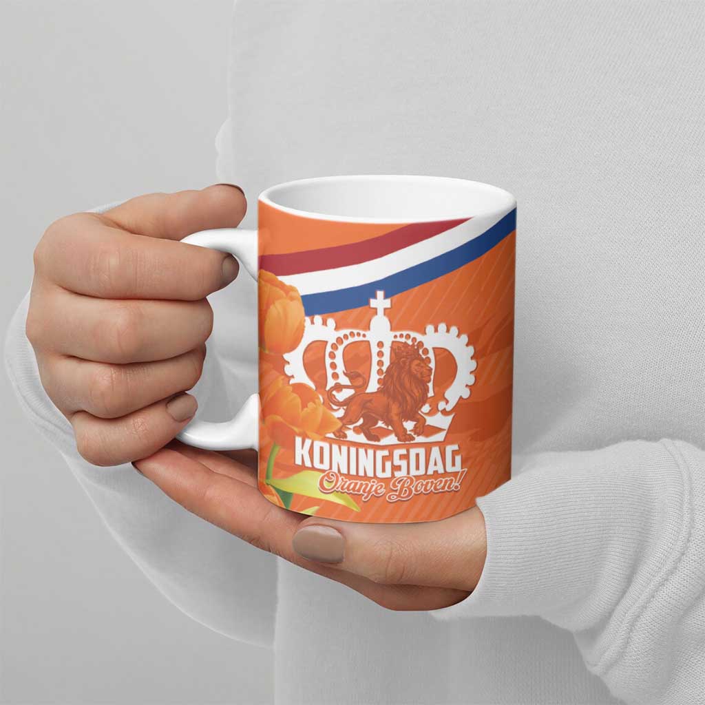 Koningsdag Netherlands King's Day Ceramic Mug Oranje Boven Holland Tulips