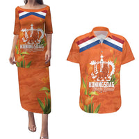 Koningsdag Netherlands King's Day Couples Matching Puletasi and Hawaiian Shirt Oranje Boven Holland Tulips