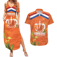 Koningsdag Netherlands King's Day Couples Matching Summer Maxi Dress and Hawaiian Shirt Oranje Boven Holland Tulips
