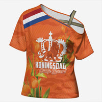 Koningsdag Netherlands King's Day Cross Shoulder Shirt Oranje Boven Holland Tulips