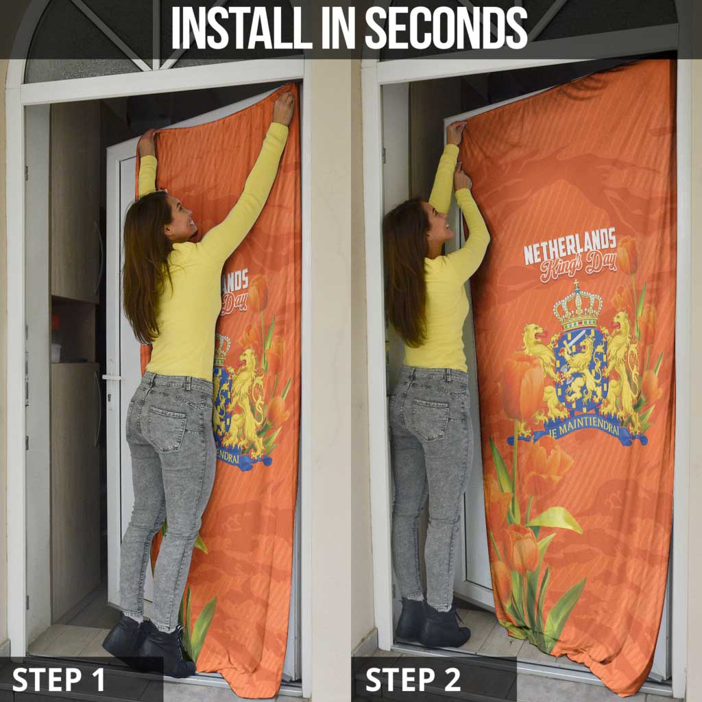 Koningsdag Netherlands King's Day Door Cover Oranje Boven Holland Tulips