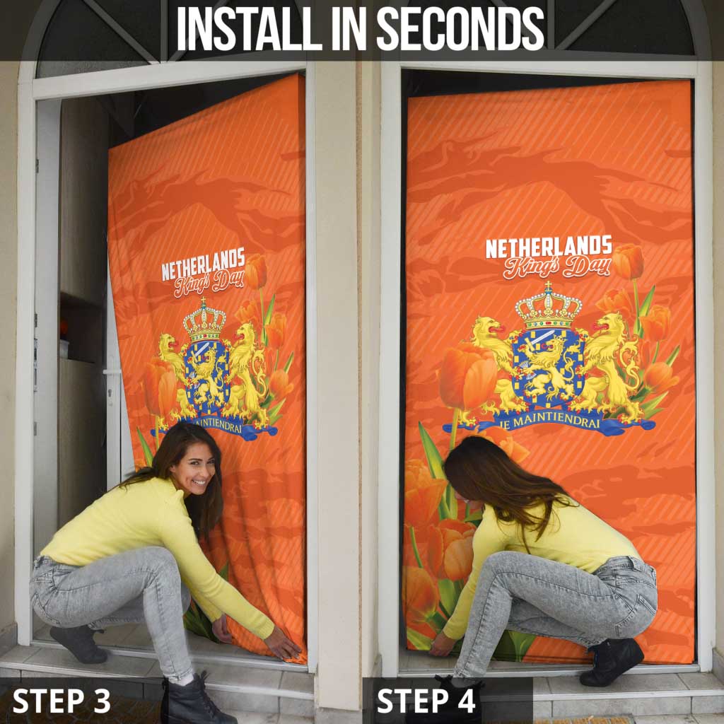 Koningsdag Netherlands King's Day Door Cover Oranje Boven Holland Tulips