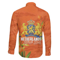 Koningsdag Netherlands King's Day Family Matching Off Shoulder Maxi Dress and Hawaiian Shirt Oranje Boven Holland Tulips