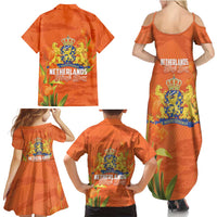 Koningsdag Netherlands King's Day Family Matching Summer Maxi Dress and Hawaiian Shirt Oranje Boven Holland Tulips