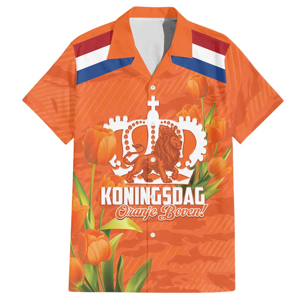 Koningsdag Netherlands King's Day Hawaiian Shirt Oranje Boven Holland Tulips