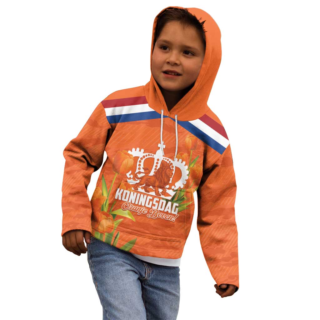 Koningsdag Netherlands King's Day Kid Hoodie Oranje Boven Holland Tulips