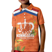 Koningsdag Netherlands King's Day Kid Polo Shirt Oranje Boven Holland Tulips