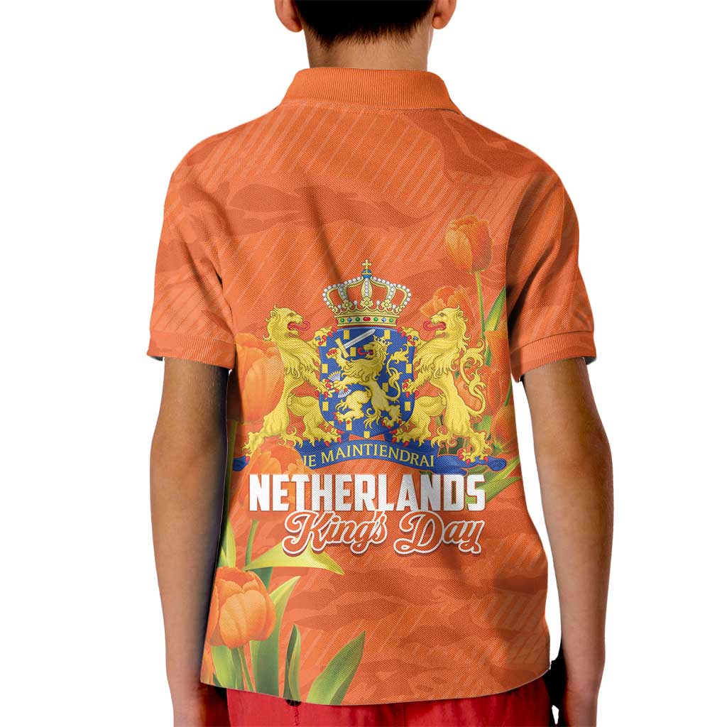 Koningsdag Netherlands King's Day Kid Polo Shirt Oranje Boven Holland Tulips