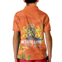 Koningsdag Netherlands King's Day Kid Polo Shirt Oranje Boven Holland Tulips