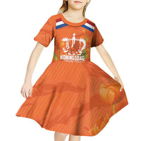 Koningsdag Netherlands King's Day Kid Short Sleeve Dress Oranje Boven Holland Tulips