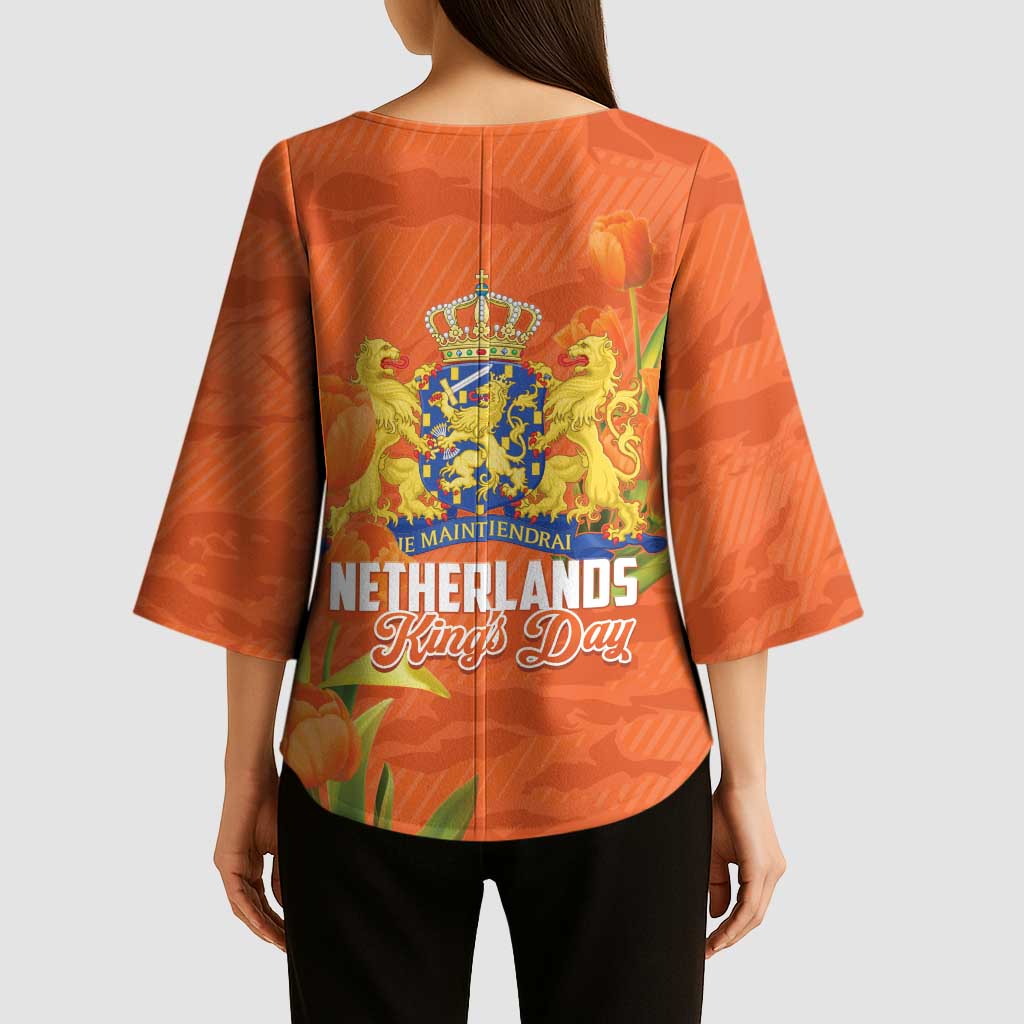 Koningsdag Netherlands King's Day Kimono Sleeve Blouse Oranje Boven Holland Tulips
