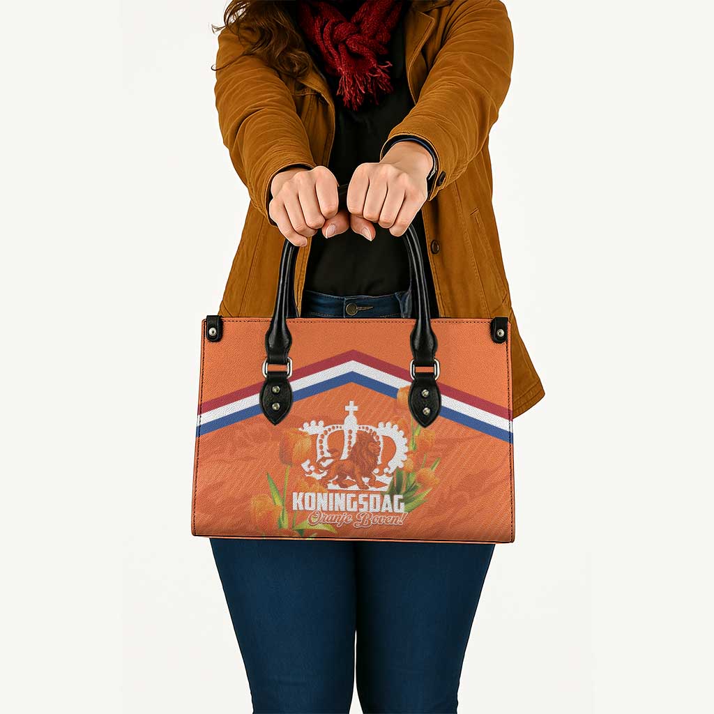 Koningsdag Netherlands King's Day Leather Bag Oranje Boven Holland Tulips