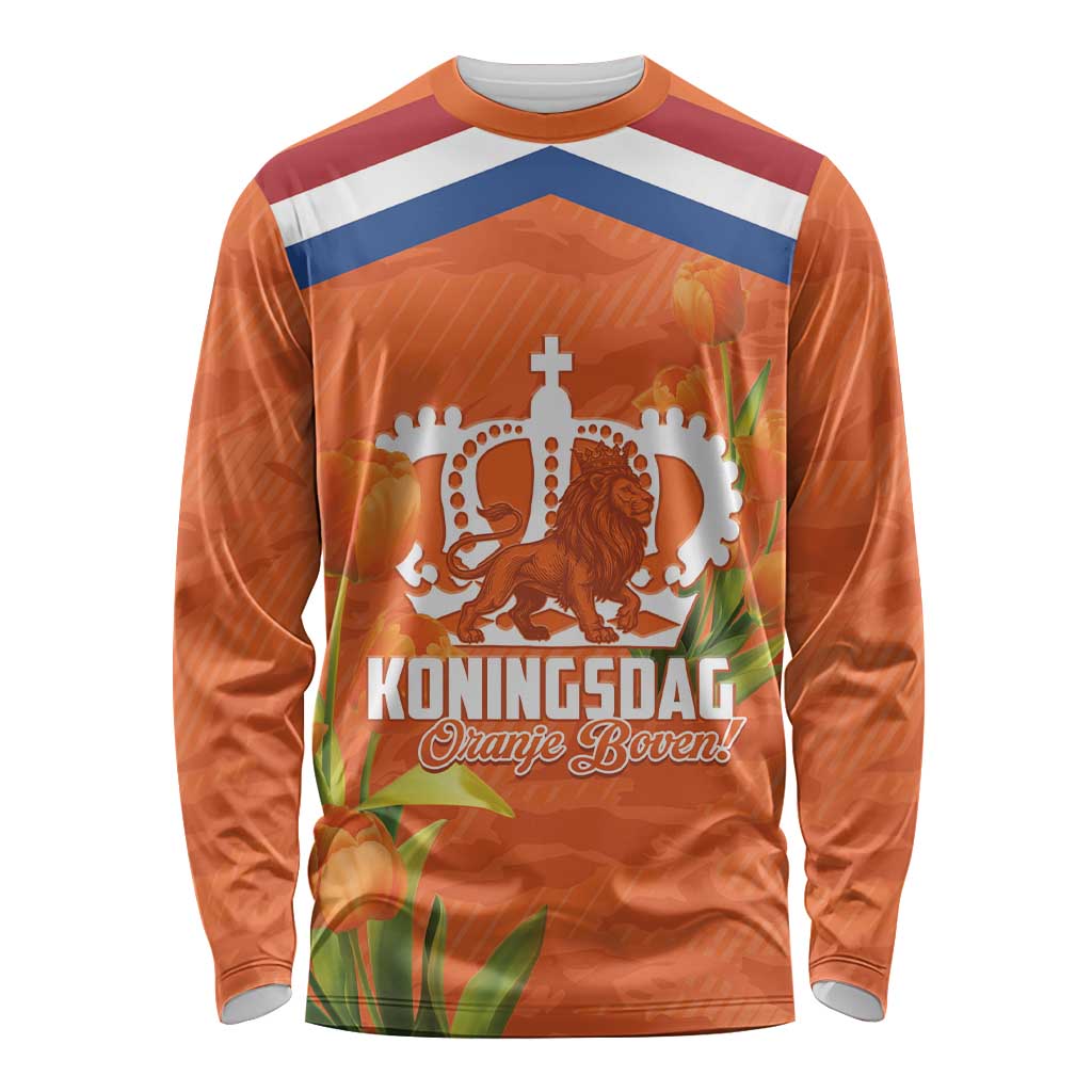 Koningsdag Netherlands King's Day Long Sleeve Shirt Oranje Boven Holland Tulips