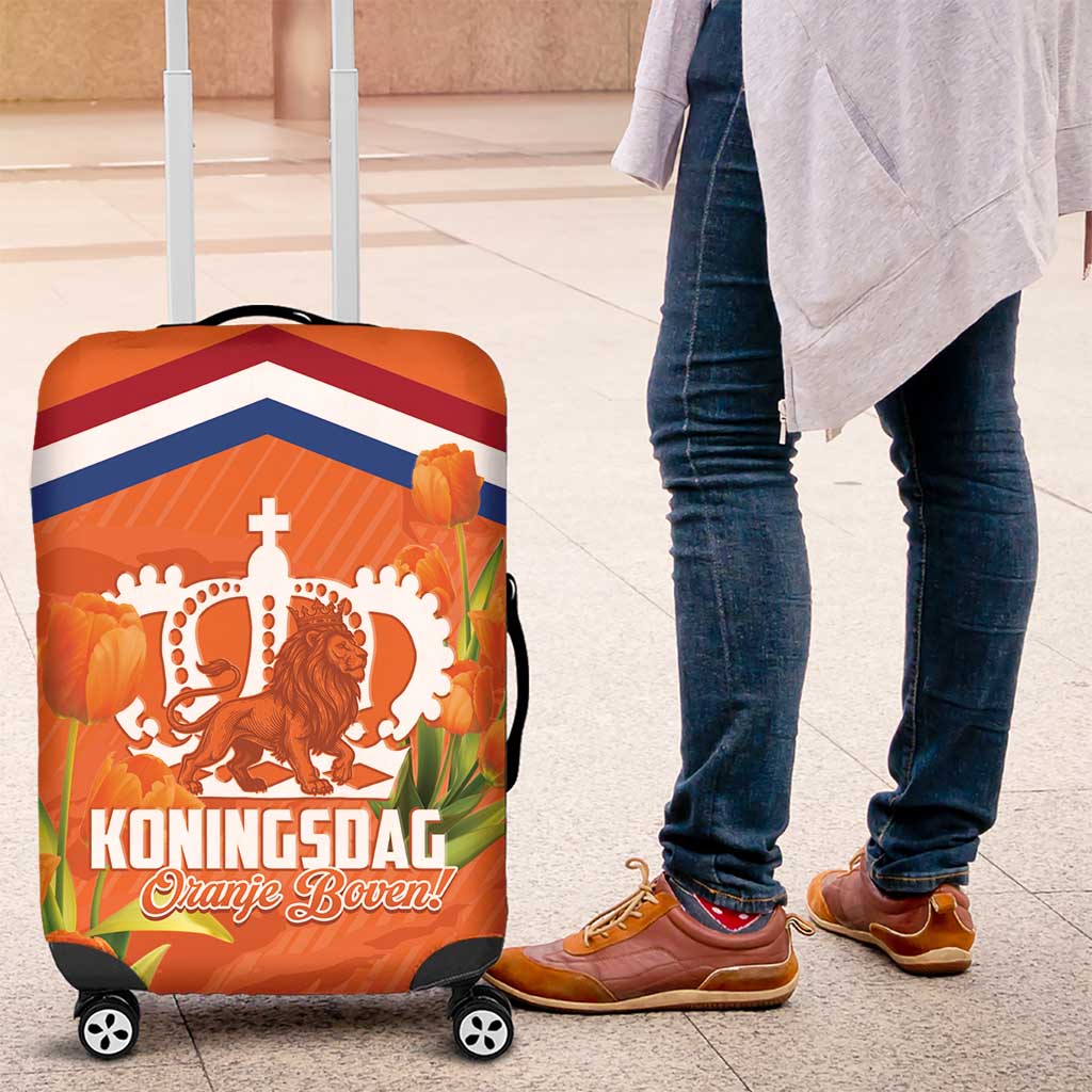 Koningsdag Netherlands King's Day Luggage Cover Oranje Boven Holland Tulips
