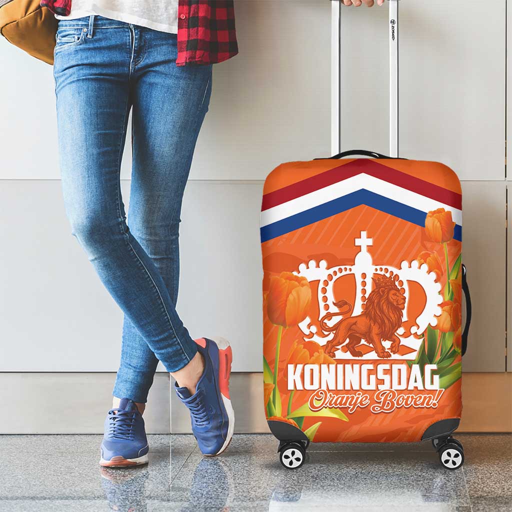 Koningsdag Netherlands King's Day Luggage Cover Oranje Boven Holland Tulips