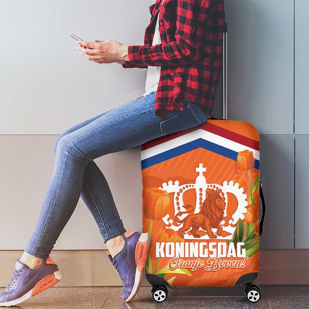 Koningsdag Netherlands King's Day Luggage Cover Oranje Boven Holland Tulips