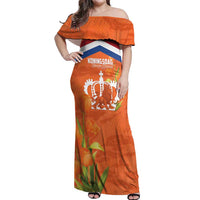 Koningsdag Netherlands King's Day Off Shoulder Maxi Dress Oranje Boven Holland Tulips