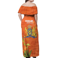 Koningsdag Netherlands King's Day Off Shoulder Maxi Dress Oranje Boven Holland Tulips