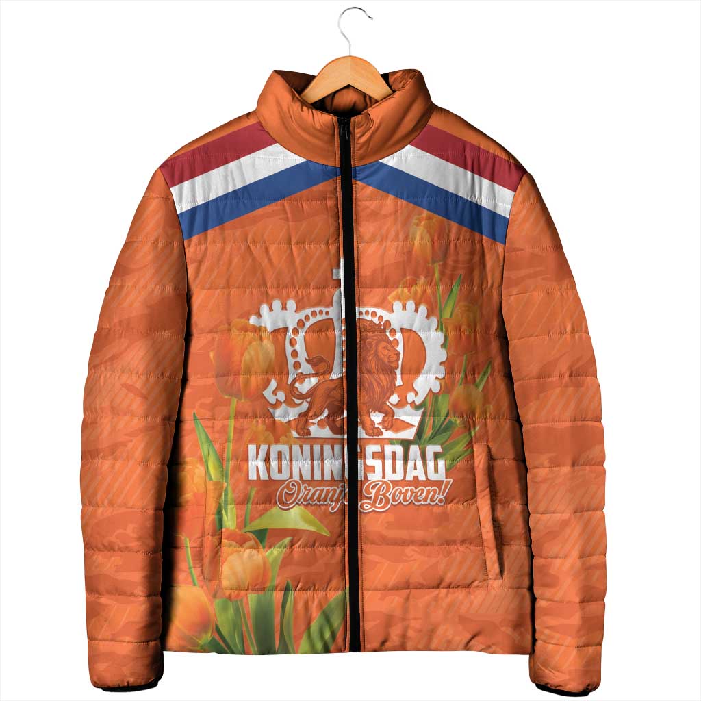 Koningsdag Netherlands King's Day Padded Jacket Oranje Boven Holland Tulips