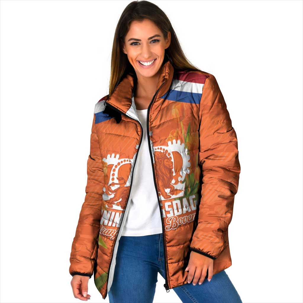 Koningsdag Netherlands King's Day Padded Jacket Oranje Boven Holland Tulips